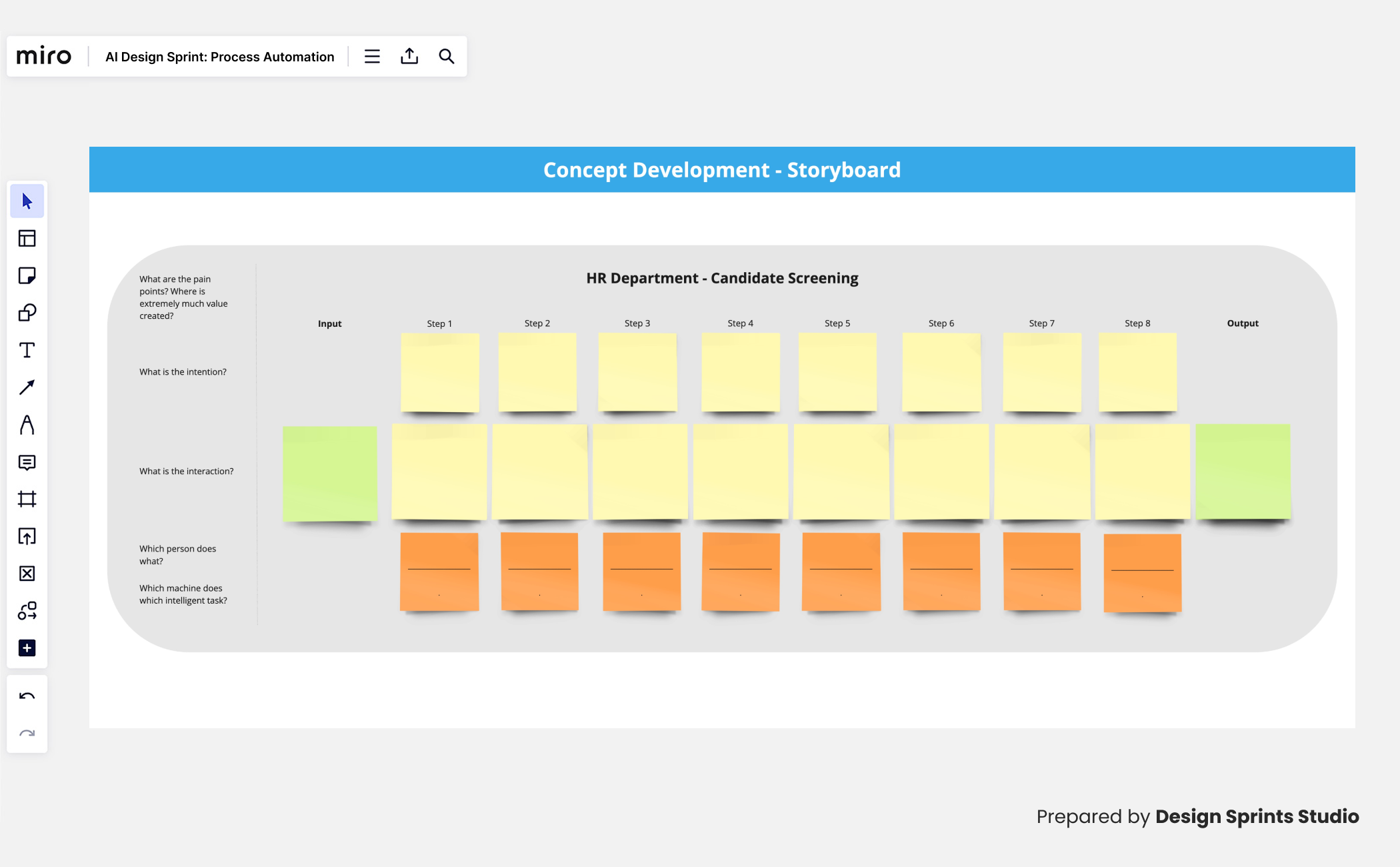 AI Design Sprint Concept Development - Storyboarding